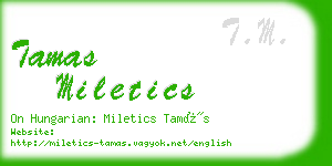 tamas miletics business card